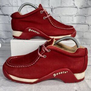 Buffalino Lady B-Boots Red Leather Chukka Lace Up Booties Nubuck Women Size 9